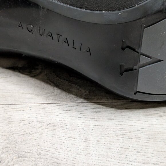 $550 AQUATALIA Miranda nap POINTY TOE STILETTO HEEL Leather/suede BLACK Size 8M - Picture 3 of 9